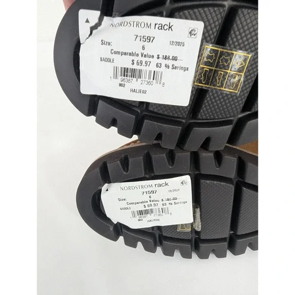 Donald Pliner Halie Womens 6M Saddle Brown Suede Slingback Lug Penny Loafers - Picture 7 of 10